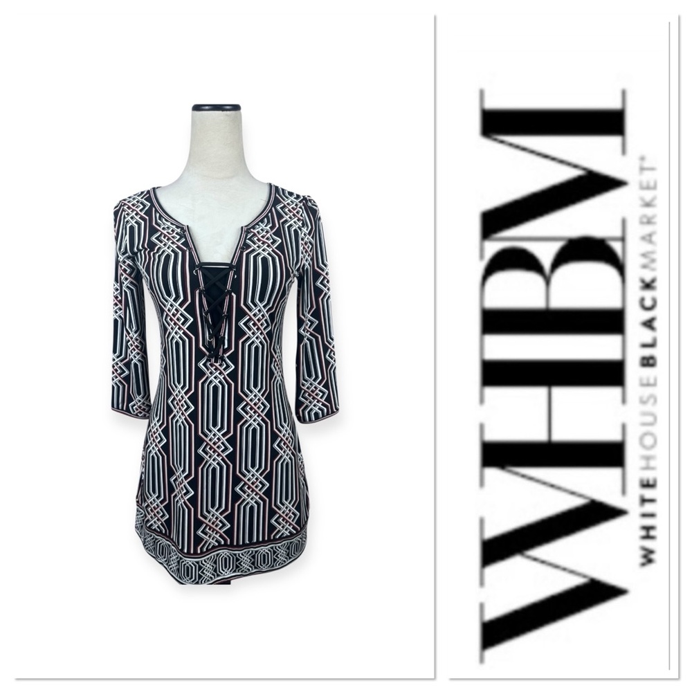 White House Black Market geometric pattern tunic top size XS